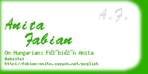 anita fabian business card